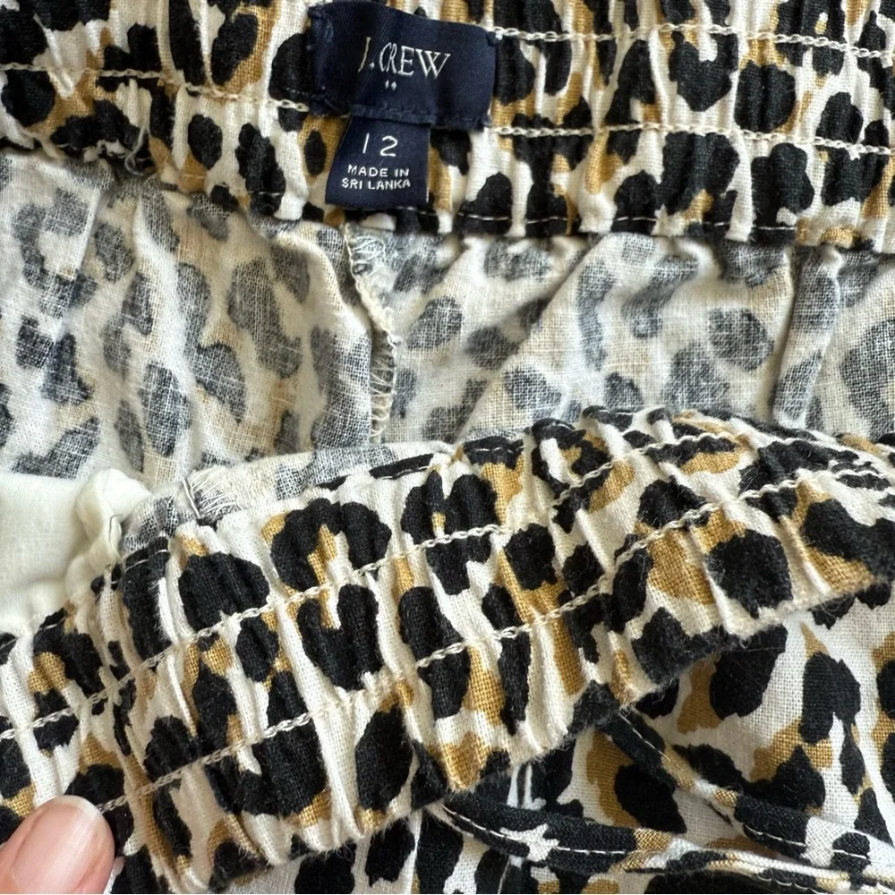 J. Crew , Leopard Print pull on cotton blend Ankle Pants, Size 12